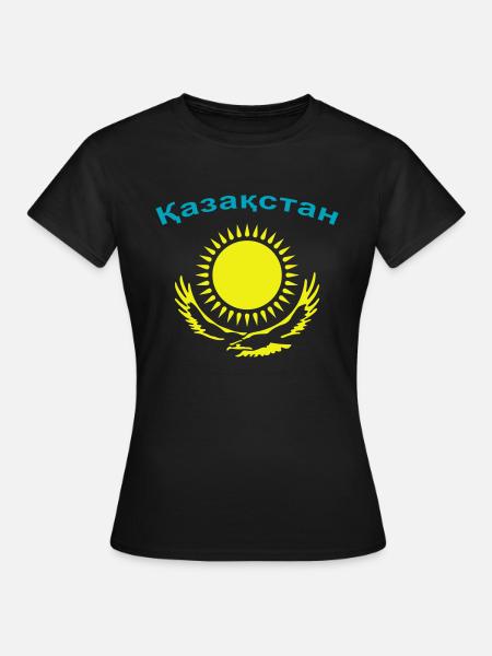 Kasachstan 2-farbig - Frauen T-Shirt - Schwarz