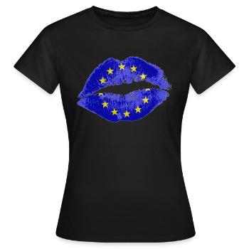 Kuss (EU) - Frauen T-Shirt - Schwarz - Vorne - AI Model Female 172 dark (172cm)