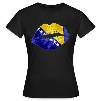 Kiss (Bosnie / Bosnie) - T-shirt Femme - noir - Devant - AI Model Female 172 dark (172cm)