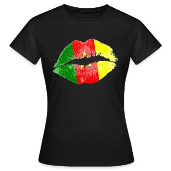 Kiss (Cameroun / Cameroun) - T-shirt Femme - noir - Devant - AI Model Female 172 dark (172cm)