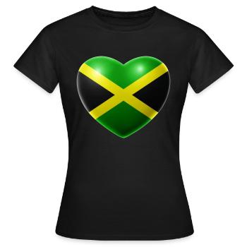 Heart (Jamaica / Jamaica) - Women's T-Shirt - black - Front - AI Model Female 172 dark (172cm)