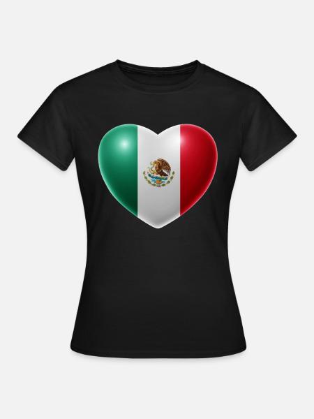 Herz (Mexiko / Mexico) - Frauen T-Shirt - Schwarz