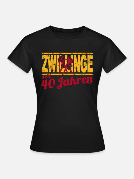 Geburtstag 40 Zwillinge - Frauen T-Shirt - Schwarz