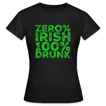 Null% Iren, 100% betrunken - Frauen T-Shirt - Schwarz - Vorne - AI Model Female 172 dark (172cm)