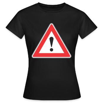 Point Road Sign d'exclamation - T-shirt Femme - noir - Devant - AI Model Female 172 dark (172cm)