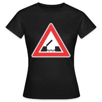 Road sign bridge - Women's T-Shirt - black - Front - AI Model Female 172 dark (172cm)