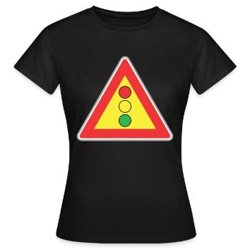 Road sign light - Women's T-Shirt - black - Front - AI Model Female 172 dark (172cm)