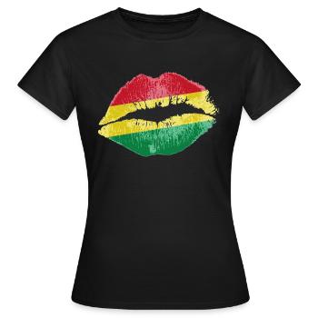 Kiss (Bolivie / Bolivie) - T-shirt Femme - noir - Devant - AI Model Female 172 dark (172cm)