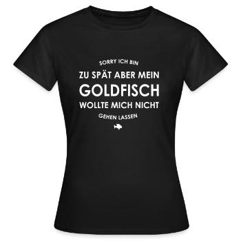 Goldfish, goldfish, comet's tail, Sarasa - Women's T-Shirt - black - Front - AI Model Female 172 dark (172cm)