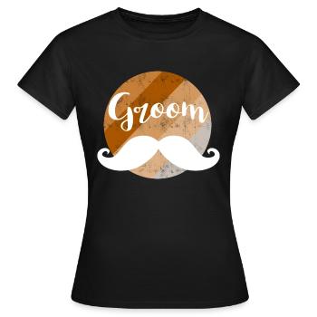 Moustache de marié - T-shirt Femme - noir - Devant - AI Model Female 172 dark (172cm)