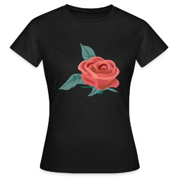 Rose Blume - Frauen T-Shirt - Schwarz - Vorne - AI Model Female 172 dark (172cm)