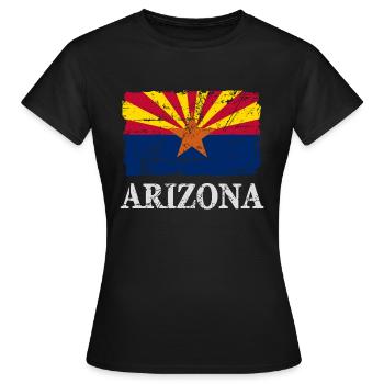 Arizona - Flagge - Banner - Fahne - Flag - Frauen T-Shirt - Schwarz - Vorne - AI Model Female 172 dark (172cm)