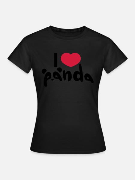 I love panda - T-shirt Femme - noir