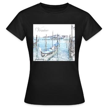 Venedig Gondel Italien - Frauen T-Shirt - Schwarz - Vorne - AI Model Female 172 dark (172cm)