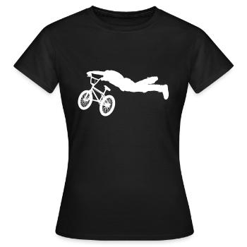 BMX, MTB / Mountain bike Super man tricks, trick - Women's T-Shirt - black - Front - AI Model Female 172 dark (172cm)