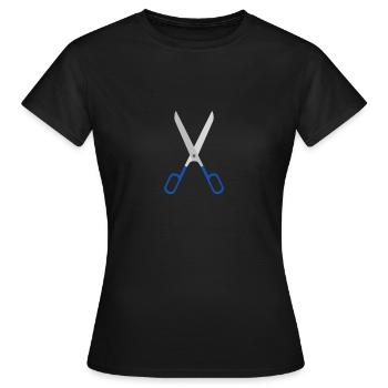 Schere - Frauen T-Shirt - Schwarz - Vorne - AI Model Female 172 dark (172cm)
