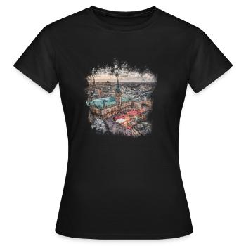 Hambourg - T-shirt Femme - noir - Devant - AI Model Female 172 dark (172cm)
