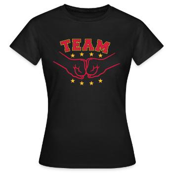 Freunde Faeuste Team - Frauen T-Shirt - Schwarz - Vorne - AI Model Female 172 dark (172cm)