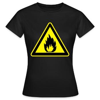 inflammable sign - Frauen T-Shirt - Schwarz - Vorne - AI Model Female 172 dark (172cm)