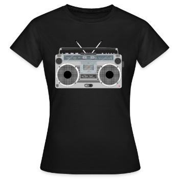 Ghetto blaster retro - Women's T-Shirt - black - Front - AI Model Female 172 dark (172cm)