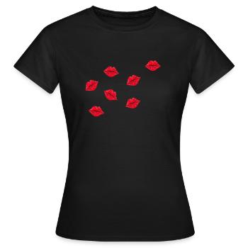 Küsse - Frauen T-Shirt - Schwarz - Vorne - AI Model Female 172 dark (172cm)