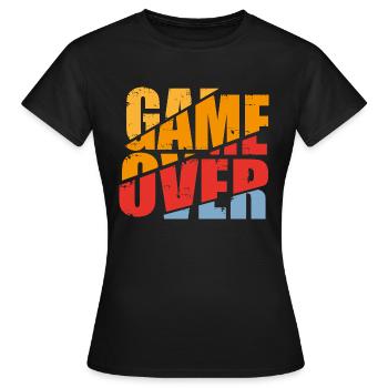T-shirt tendance, game over - T-shirt Femme - noir - Devant - AI Model Female 172 dark (172cm)