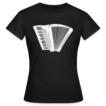Accordéon Accordion I love music * Je l’amour musique - T-shirt Femme - noir - Devant - AI Model Female 172 dark (172cm)