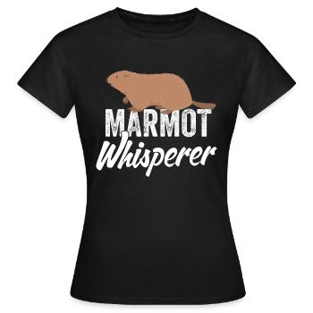 Marmot Whisperer Marmot Zookeeper - Women's T-Shirt - black - Front - AI Model Female 172 dark (172cm)