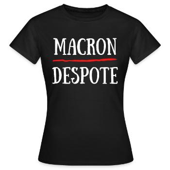 Macron Despote Pass Sanitaire Covid - T-shirt Femme - noir - Devant - AI Model Female 172 dark (172cm)