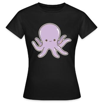 Pieuvre dessin animé - T-shirt Femme - noir - Devant - AI Model Female 172 dark (172cm)