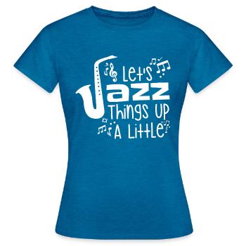 Saxophone Saxophone Player - Women's T-Shirt - antique blue sapphire heather - Front - AI Model Female 172 dark (172cm)