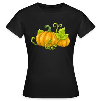 Kürbis - Frauen T-Shirt - Schwarz - Vorne - AI Model Female 172 dark (172cm)