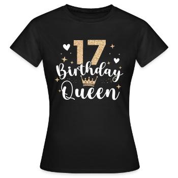 17.Geburtstag Königin 17 Jahre Siebzehn - Frauen T-Shirt - Schwarz - Vorne - AI Model Female 172 dark (172cm)