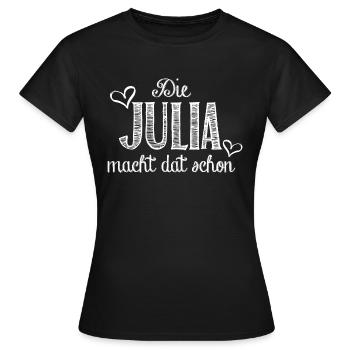 Julia - Frauen T-Shirt - Schwarz - Vorne - AI Model Female 172 dark (172cm)