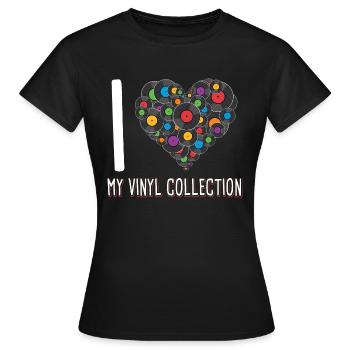 Love my vinyl collection / records - Women's T-Shirt - black - Front - AI Model Female 172 dark (172cm)
