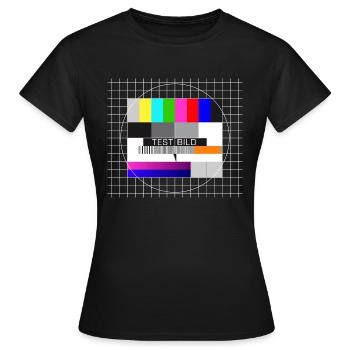 Test Image Television Screen Nostalgic Display - Women's T-Shirt - black - Front - AI Model Female 172 dark (172cm)