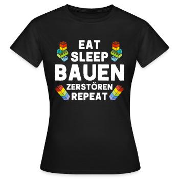 Build Repeat Clamping Block Block - Women's T-Shirt - black - Front - AI Model Female 172 dark (172cm)
