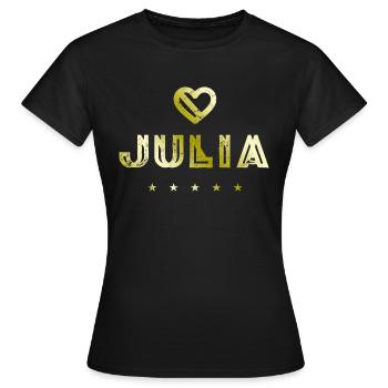 Julia Herz - T-shirt Femme - noir - Devant - AI Model Female 172 dark (172cm)