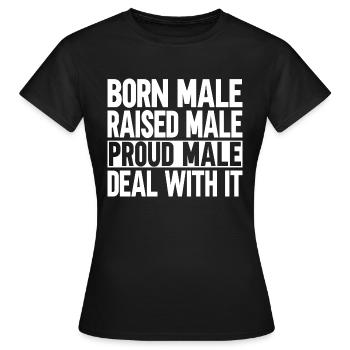 Homme né mâle élevé - T-shirt Femme - noir - Devant - AI Model Female 172 dark (172cm)