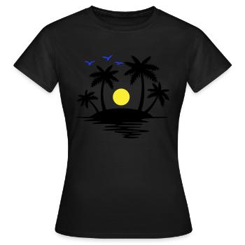 Insel Paradise - Frauen T-Shirt - Schwarz - Vorne - AI Model Female 172 dark (172cm)