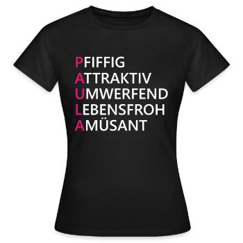Paula Name Geschenk - Frauen T-Shirt - Schwarz - Vorne - AI Model Female 172 dark (172cm)