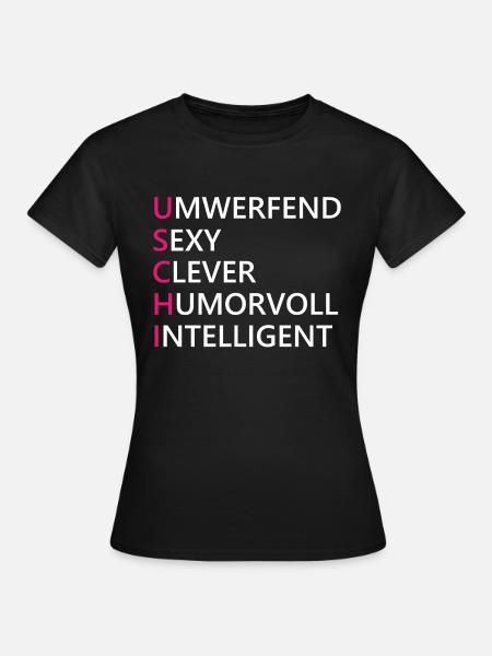 Uschi Name Geschenk - Frauen T-Shirt - Schwarz