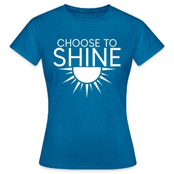 Choose To Shine 3 - Women's T-Shirt - antique blue sapphire heather - Front - AI Model Female 172 dark (172cm)