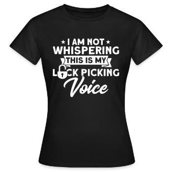 Meine Schloss Knacken Stimme Geschenk - Frauen T-Shirt - Schwarz - Vorne - AI Model Female 172 dark (172cm)