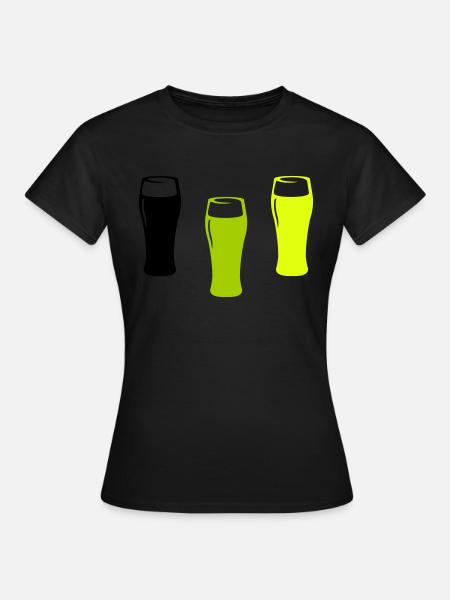 Bier Gläser - Frauen T-Shirt - Schwarz