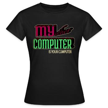 Present Hacking Coding Hacking Computer - Women's T-Shirt - black - Front - AI Model Female 172 dark (172cm)