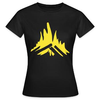 Lagerfeuer Camping Natur Wald Feuer Vektor 4 - Frauen T-Shirt - Schwarz - Vorne - AI Model Female 172 dark (172cm)
