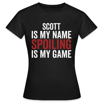 Scott ist mein Name Verderben ist mein Spiel - Frauen T-Shirt - Schwarz - Vorne - AI Model Female 172 dark (172cm)