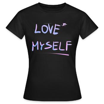 Moi-même, ligne d’amour de soi - T-shirt Femme - noir - Devant - AI Model Female 172 dark (172cm)