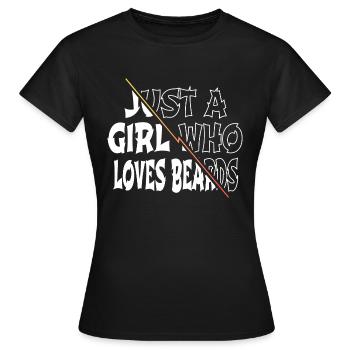 boucle d’oreille homme père barbe humour lunettes de soleil heureux - T-shirt Femme - noir - Devant - AI Model Female 172 dark (172cm)